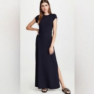 Susana Monaco Midnight Blue side slit Maxi dress size Small NWT